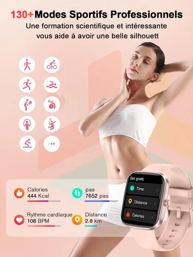 Vista 3 de invens Men's Women's Smart Watch with Bluetooth Call Smartwatch with Pedometer Heart Rate Monitor Oximeter Sports Watch for iPhone Android