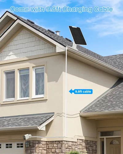 Vista 6 de Cargador de panel solar de 6 W compatible con cámara de seguridad Arlo Ultra/Ultra 2/Pro 3/Pro 4/Pro 3 Floodlight, paneles solares de carga IP65