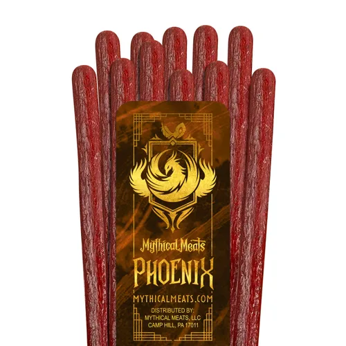 Vista 14 de Mythical Meats Sabor original (basilisco) Paquete de 12 palitos de bocadillo – Alligator suave con cerdo y carne de res – Carnes secas