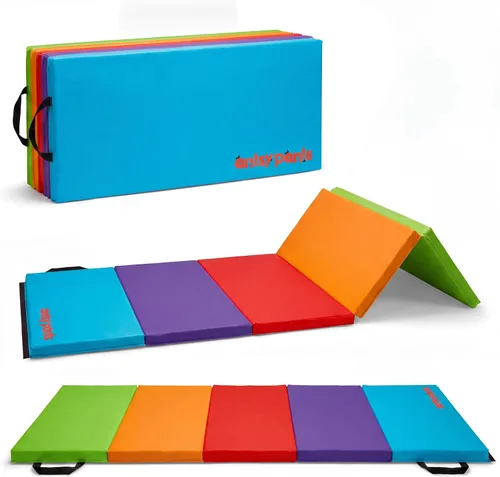 Vista 12 de Antsy Pants Colchoneta de gimnasia para niños, fácil de limpiar, resistente, plegable, acolchada, ligera, portátil, equipo de gimnasia para juego