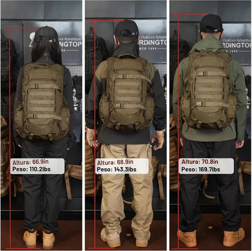 Vista 8 de Mardingtop 28L/35L mochilas tácticas Molle senderismo mochilas para acampar senderismo militar viajes motocicleta, Verde militar, 35 L