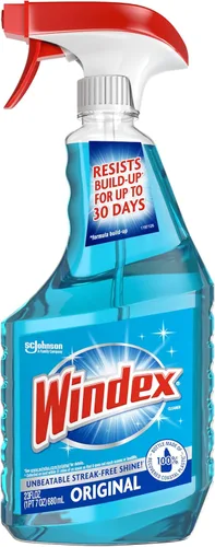 Vista 9 de Botella de Windex para limpiar vidrio y limpiador de ventanas, 100 % plástico reciclado, color azul original, 23 fl oz