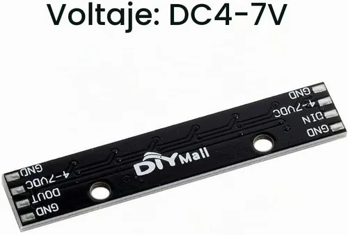 Vista 5 de 8 bits WS2812 RGB LED Stick 8 X WS2812B 5050 módulo LED RGB a todo color Controladores integrados para Arduino Raspberry Pi ESP32 Centro Comercial