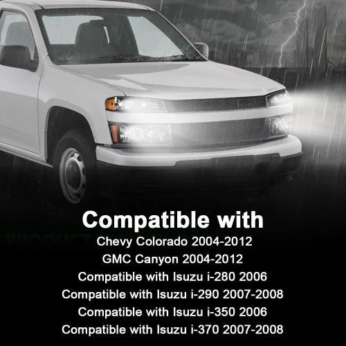 Vista 2 de CHEDA Conjunto de Faros Delanteros Faro Compatible con GMC Canyon/Chevy Colorado 2004-2012 Conjunto de Faros Luces de Parachoques