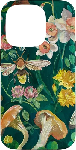 Vista 16 de Funda Boho Bee Greenery Luna Moth Vintage Botanical Mushroom para iPhone 13 Pro
