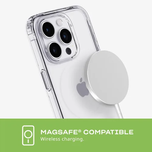 Vista 6 de Tech21 Evo - Funda transparente para iPhone 15 Pro, compatible con MagSafe, funda de protección contra impactos, transparente
