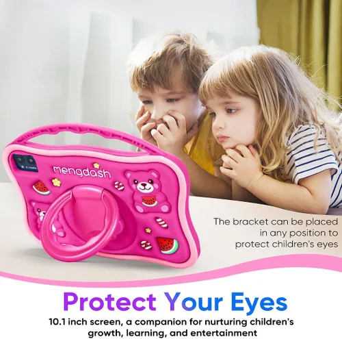 Vista 8 de Tablet para Niños MengDash, Tablet de 10.1 Pulgadas para Niños de 3-10 Años, Tablet Educativa para Niños Pequeños Android 14, 8GB RAM+64GB ROM Rojo