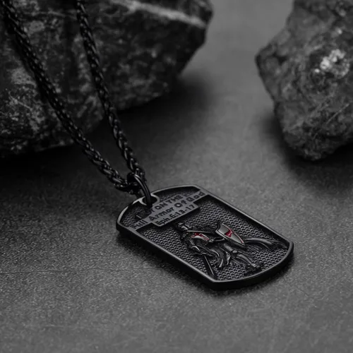 Vista 9 de FaithHeart Collar de sello de caballeros templarios, joyería de Cristo compañeros soldados para hombres y mujeres con delicado embalaje de regalo