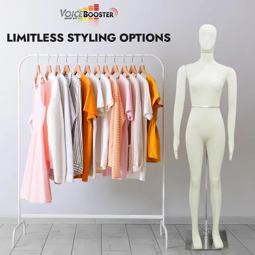 Vista 6 de Maniquí femenino, flexible y flexible de tamaño completo, suave, beige, por TK Products, ideal para disfraces