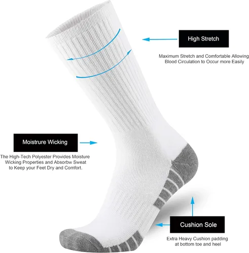Vista 4 de ONKE - Calcetines de algodón absorbentes de humedad para entrenamiento, para hombre