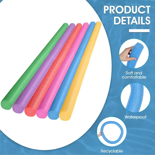 Vista 3 de Wettarn Fideos de piscina flotantes de 51 pulgadas, tubo de espuma de 51 pulgadas de largo, accesorios de piscina gruesos para natación, proyectos