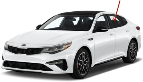 Vista 2 de Cristal para puerta trasera del lado izquierdo del conductor compatible con modelos Kia Optima 2016-2020 / Optima Hybrid 2017-2020