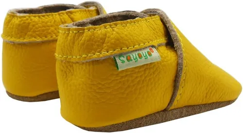 Vista 9 de SAYOYO Leather Infant Slippers Toddler Soft Sole Shoes First Walker Crib Shoes Baby Moccasins for Boys and Girls