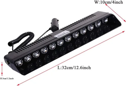 Vista 2 de Luz de emergencia estroboscópica LED 12V para parabrisas, salpicadero, tablero interior, luz de advertencia de peligro para techo, barra de luz