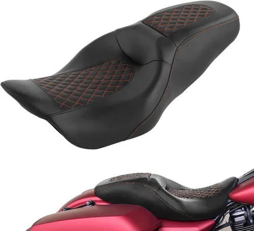 Vista 13 de TCT-MOTORPARTS Asiento de pasajero negro para Harley Touring Electra Glide 2009-2023