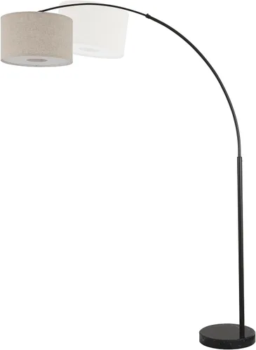 Vista 5 de SH Lighting - Lámpara de pie de arco ajustable de acero con base de mármol