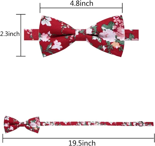 Vista 5 de AUSKY 8 PACKS Elegant Adjustable Pre-tied Bow Ties for Men Boys (1&4&5&6&8 Pack for option)