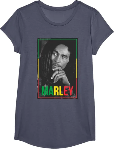 Vista 17 de Camiseta blanca oficial de Bob Marley Photo S Negro