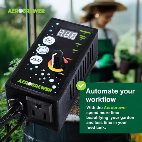 Vista 2 de AEROBREWER Controlador de temperatura + potencia - Controladores de velocidad variable para bomba de agua de motor eléctrico, controlador