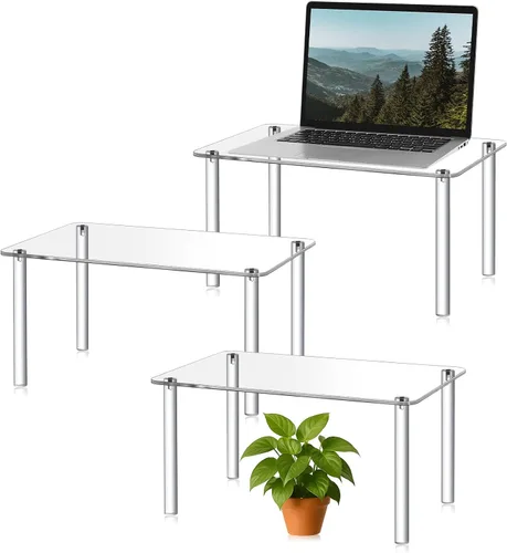 Vista 9 de RattanView 1 soporte de exhibición de acrílico rectangular de 12 pulgadas, soporte para plantas de acrílico de 4 patas, 0.236 in de grosor