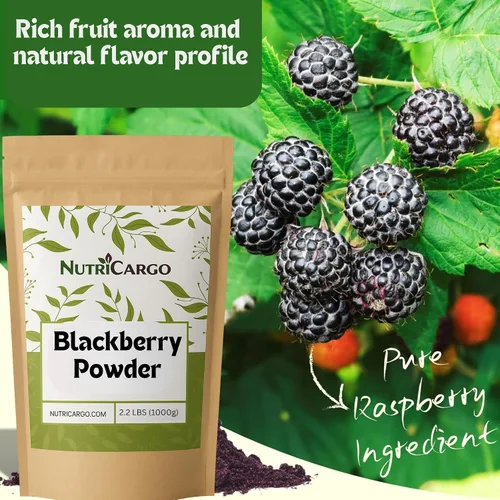 Vista 6 de NutriCargo Polvo de mora 2.2 libras (35.27 oz) – Hecho de moras frescas congeladas – Polvo de fruta fina para batidos, hornear, saborizante y uso