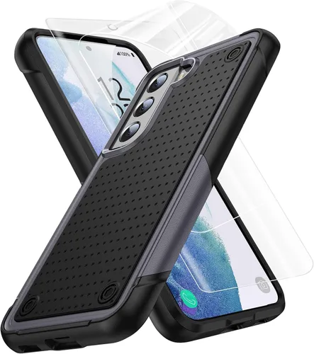 Vista 55 de Jeylly Funda para Samsung Galaxy S10 Plus S10+, ajuste delgado, doble capa, resistente, absorción de golpes, TPU con carcasa trasera de Negro