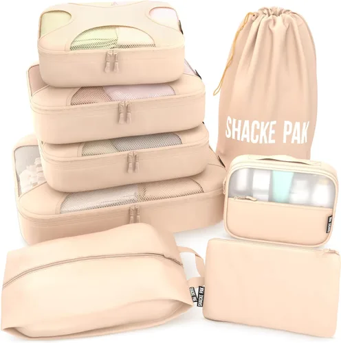 Vista 18 de Shacke Juego de 5 cubos de embalaje para viajes con bolsa de lavandería Juego de 5 - Air Black