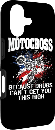 Vista 3 de Motocross Dirtbike MX Motorcycle Us Flag Case para iPhone 17