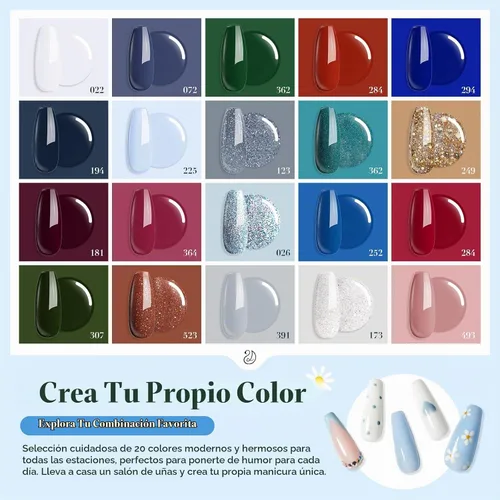 Vista 4 de AzureBeauty - Kit de 31 piezas de polvo de inmersión para uñas, otoño, invierno, rojo y verde con purpurina