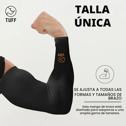 Vista 2 de TUFF - Mangas de compresión para brazos refrigerantes, mangas de brazo UPF 50 para hombres y mujeres.. 10 pares