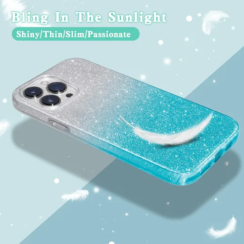 Vista 3 de MATEPROX Funda compatible con iPhone 13 Pro Max, funda protectora brillante para niñas y mujeres, funda protectora para iPhone 13 Pro Max de 6.7