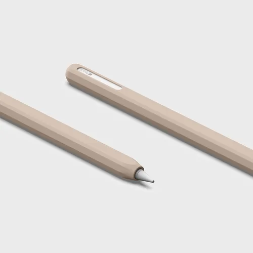 Vista 4 de UPPERCASE Designs NimbleSleeve Funda Portador de Estuche Protector de Silicona Premium Compatible con iPad Apple Pencil Pro y 2ª Generación Beige