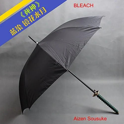 Vista 5 de S2717 ANIME KYOUKA SUIGETSU AIZEN SOUSUKE SAMURAI SWORD UMBRELLA 39.5 pulgadas, negro