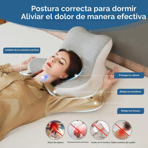 Vista 5 de Almohada de lectura para cama, para estar acostado, inclinado y boca abajo, almohada ergonómica de espuma viscoelástica en cuña para cabecero Gris