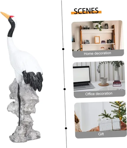 Vista 6 de Holibanna Prácticos adornos de grúa blanca para decoración de bonsái para el hogar, decoración de jardín
