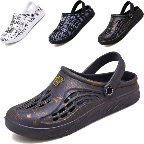 Vista 9 de CYian Zuecos clásicos para hombre y mujer, ligeros, sin cordones, pantuflas de playa, zuecos de jardín