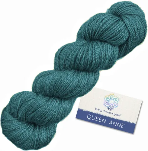Vista 6 de Living Dreams Queen Anne LACE - Ovillo de lana 100% suave y lujosamente suave, color azul Arándano