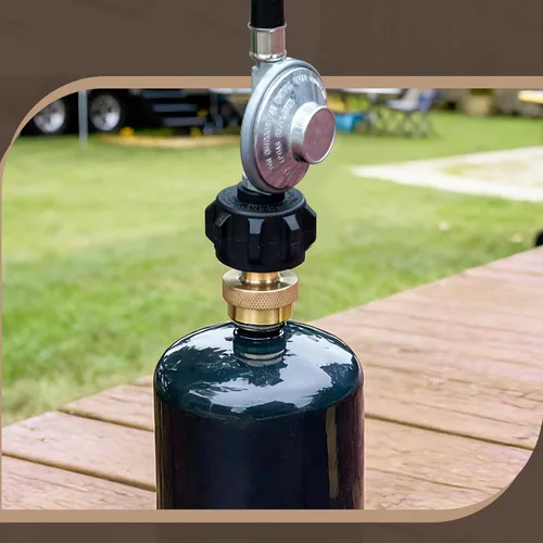 Vista 6 de GASPRO Adaptador de tanque de propano de 1 libra, Convertidor de 20 lb a 1 libra, Conecte tanques de propano pequeños cuando se agotaron 20 libras