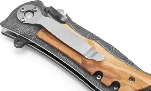 Vista 6 de Cuchillo plegable grabado personalizado para novio, esposo, papá, hijo - Cuchillos personalizados para hombres de campamento, pesca y caza con clip