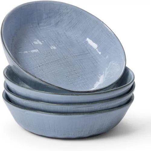 Vista 9 de famiware Tempus - Juego de 4 cuencos para pasta de 8.6'', cuencos de 40 oz para cocina, cuencos hondos de gres para servir, aptos para lavavajillas
