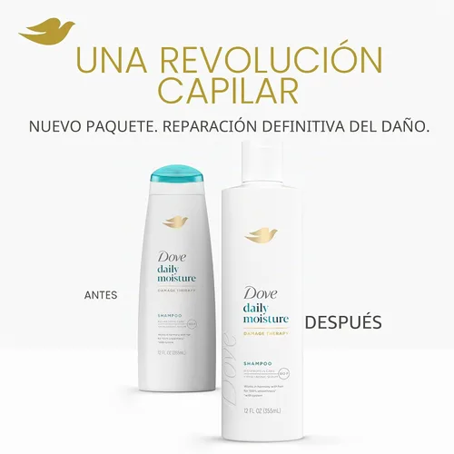 Vista 4 de Dove Champú Nutritive Solutions Daily Moisture hidratante para cabello seco, 12 onzas líquidas (4 unidades)