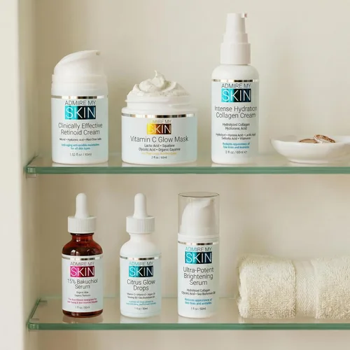 Vista 9 de Admire My Skin Suero Bakuchiol, alternativa natural de suero de retinol para la cara, suero facial antimanchas antienvejecimiento contiene aloe