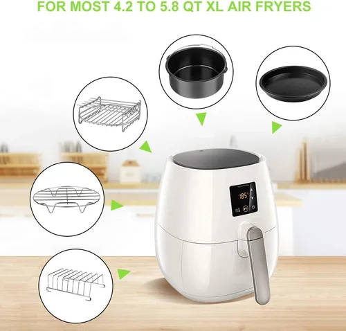 Vista 5 de Juego de accesorios para freidora de aire, 12 piezas compatibles con freidora de aire Gowise Cosori Phillips Ninja Cozyna de 4, 4.2, 5.5, 5.8