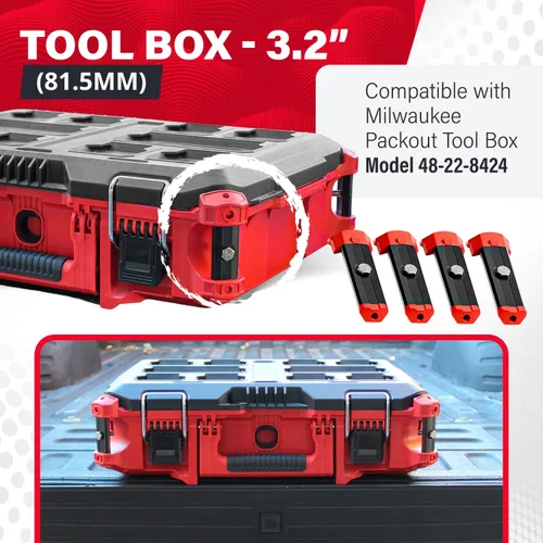 Vista 2 de Alpha Engineered Rieles de Repuesto Roscados Packout de 3.2" (81.5mm) Compatibles con Caja de Herramientas Milwaukee Packout 48-22-8424 - Rieles