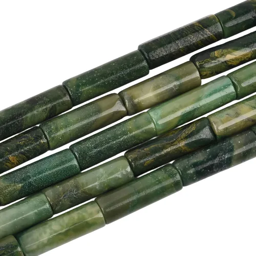 Vista 22 de HAAMIIQII Cuentas de tubo de amazonita natural de 0.512 x 0.157 in, cuentas sueltas de piedra cilíndrica para fabricación de joyas, 15 pulgadas