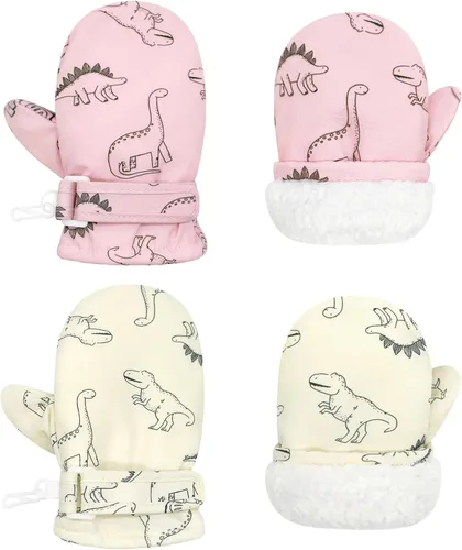 Vista 7 de QikQik Guantes de invierno impermeables para niños pequeños - Guantes de nieve para bebés