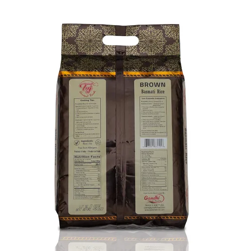 Vista 3 de TAJ Gourmet - Arroz basmati marrón, envejecido naturalmente, 10 libras