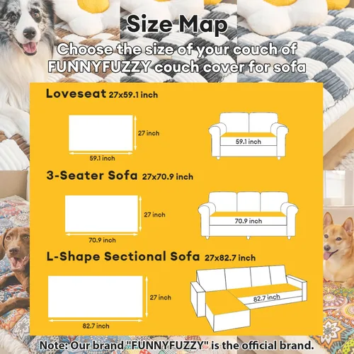 Vista 5 de FUNNY FUZZY Fundas de Sofá para Mascotas, Fundas de Sofá para Perros Lavables Protector de Sofá para Perros Color Crema Fundas de Sofá de Muebles