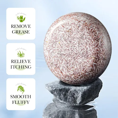 Vista 4 de Moily Barra de champú de oisturización, a base de plantas para hidratación y limpieza del cabello seco, carbón de bambú, talla única
