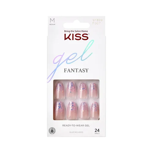 Vista 14 de KISS Gel Fantasy, uñas a presión, pegamento de uñas incluido, 'Aim High', negro, tamaño corto, forma cuadriculada, incluye 28 uñas, 0.07 onzas